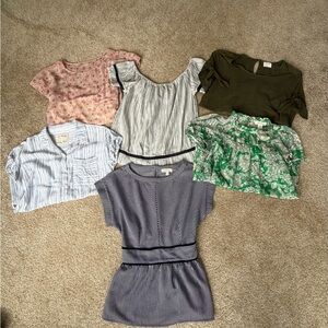 Women' short sleeve blouse bundle - 6 tops